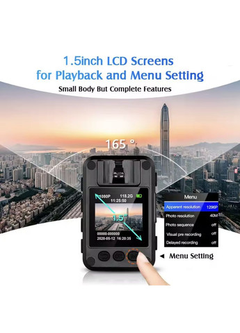 Міні боді камера N9, 1296p, з акумулятором, нагрудний відеореєстратор, нічне бачення Boblov (345745926)