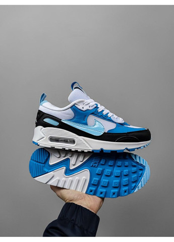 Белые демисезонные кроссовки мужские nike air max 90 futura cobalt bliss найк аир макс 90 No Brand