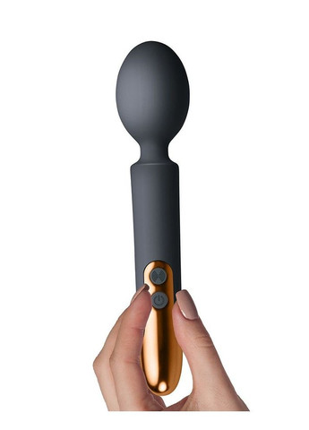 Вібромасажер Rocks Off Oriel Black, водонепроникний, гнучка головка, невеликий та потужний, LED-підс Rocks-Off (369948515)