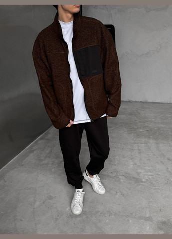 Стильна та тепла куртка-бомбер із м'якого матеріалу "барашек" Vakko на блискавці (324147089)