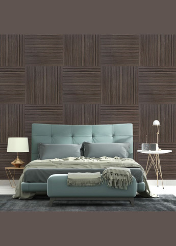 Покрытие виниловое самоклеющееся 3D рейки 600х600х2,8мм Дымчатый каштан SW-00002195 Sticker Wall (370440889)