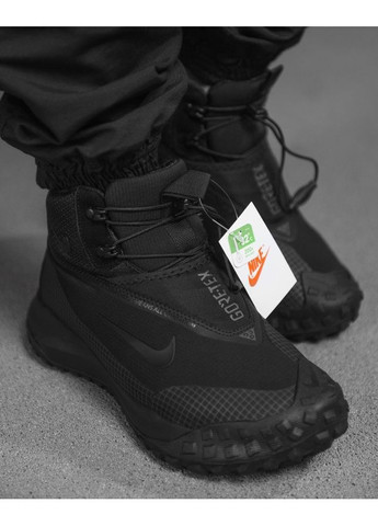 Чорні Зимовий чоловічі термо кросівки goretex black No Brand