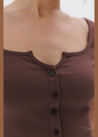 Укороченная женская футболка с декоративными пуговицами Arjen - (295185333)
