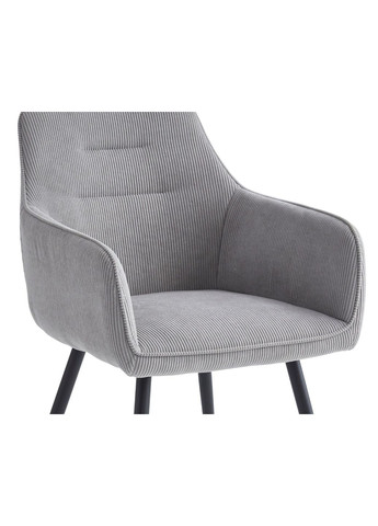 Стілець Ernest Чорний каркас / Світло-сіра тканина вельвет Intarsio (372178396)