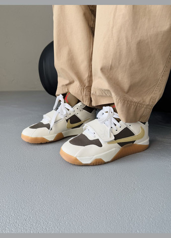 Кросівки жіночі і чоловічі Nike Jordan Cut The Check x Travis Scott White Brown | Найк Джордан білі No Brand білі демісезони (340055411)