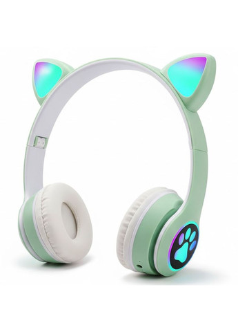 Бездротові навушники з котячими вушками, VZV-23M, Зелені / Дитячі Bluetooth навушники з мікрофоном No Brand (372714078)