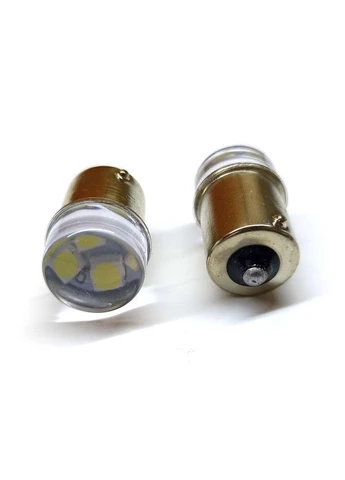 Светодиодная автомобильная лампа P21W BA15S 24 V 9 SMD 2835 прозрачная линза "Т", 1 контакт White (394198892)