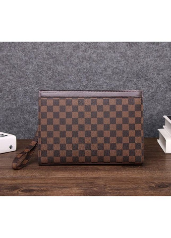 Чоловічий клатч барсетка на ремінці клітини з екошкіри сірий No Brand (351536561)