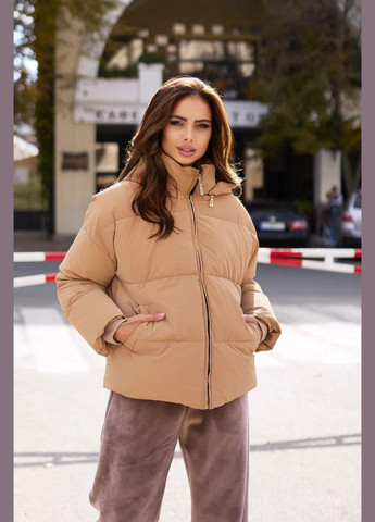 Кавова демісезонна куртка пуховик Seventeen