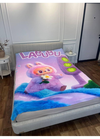Плед плюшевий велюр Лабубу 4 якісне покривало з 3D малюнком 80х100 Україна ТД (369660557)