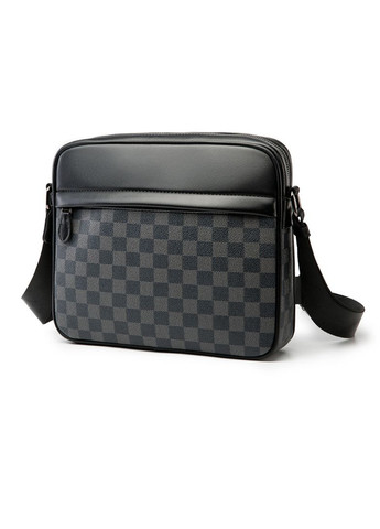 Мужская сумка для документов большая барсетка на плечо черная в клетку стиль Луи Витон для работы и учебы сумка-планшетка ProDobro (363222621)