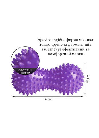 Ролик масажний з шипами Goober 16 см EF-1072-V Violet EasyFit (295547870)