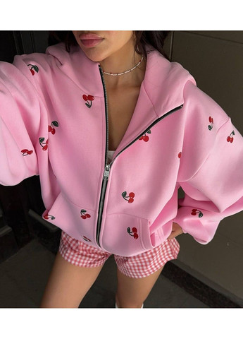 Стильна жіноча худі оверсайз на зіп-блискавці з капюшоном Україна (361205428)