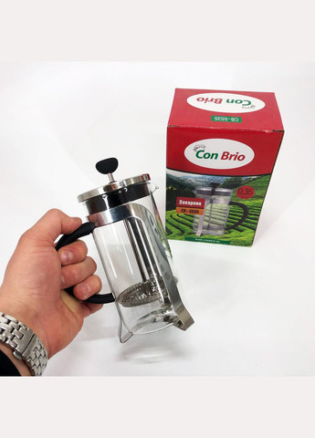 Заварник для чаю CB-5535 350 мл, Френч прес скляний на кухню, Заварник скляний OV-366 з пресом Con Brio (349512057)