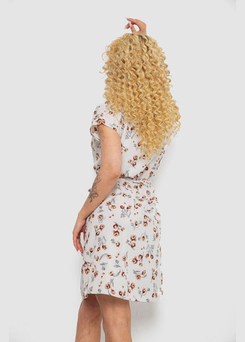 Сіро-бежева сукня з принтом, колір світло-сірий, Ager