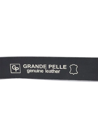 Брючний шкіряний ремінь для чоловіків з квадратною пряжкою GRANDE PELLE Чорний Верховинка 11679 (398258044)