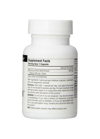 Мукуна Пекуча, Mucuna Dopa,, 60 капсул Source Naturals (326054516)