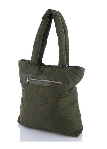 Стьобана нейлонова сумка-шоппер для дівчат «Міла» оливкового кольору WeLassie (307286853)