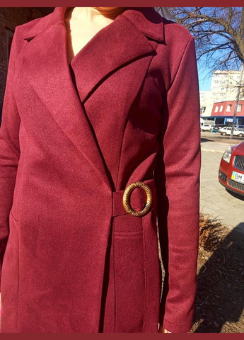 Бордовое кэжуал платье-пиджак из эко-замши 2 Льва