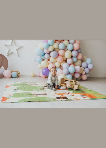 Дитячий двосторонній складний килимок Весела жирафа та Загадковий ліс, 180x150x1 см () Poppet PP009-150 (328395001)