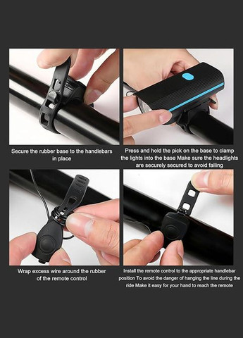 Велосипедный фонарь Kinberry передний с клаксоном 120 дБ, USB, IPX5, 3 режима (для MTB и шоссе) No Brand (316699205)