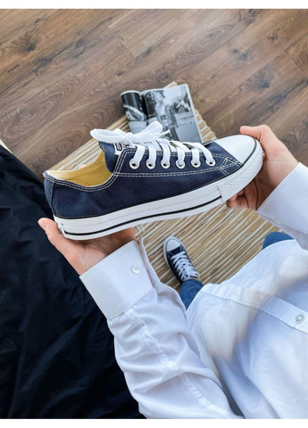 КЕДИ ЖІНОЧІ CONVERSE LOW NAVY BLUE КОНВЕРС No Brand білі демісезони (369389767)