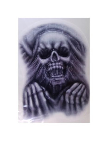 Наклейка для Хелловін на дзеркало Скелет 37 на 28 см сірий Jannet Наклейка (360920691)