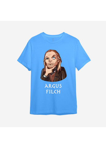 Голубая демисезонная детская футболка с принтом "argus filch". гарри поттер (10520427825) ТiШОТКА