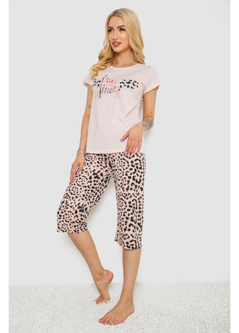 Розовая женская пижама с принтом, 243r7112 Andi