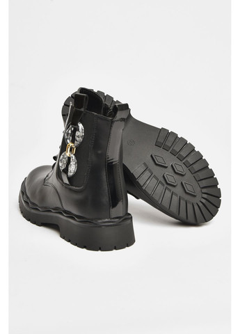 Черные кэжуал зимние ботинки детские для девочки черного цвета зимние Let's Shop