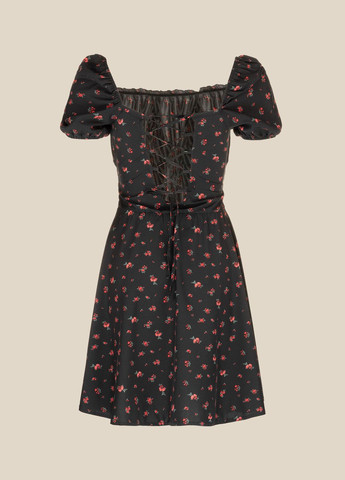 Черное платье с узором женское wtc02441 черный shop (2888000008565) LAWA