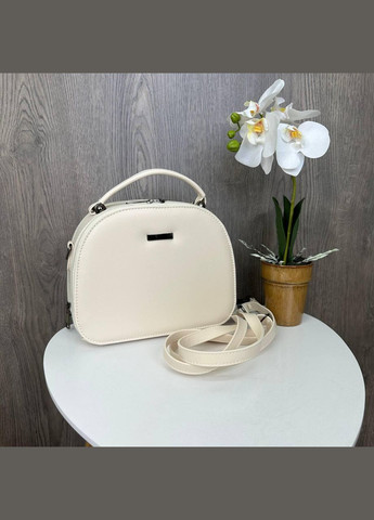 Женская мини сумочка на плечо каркасная Молочный No Brand (298996834)