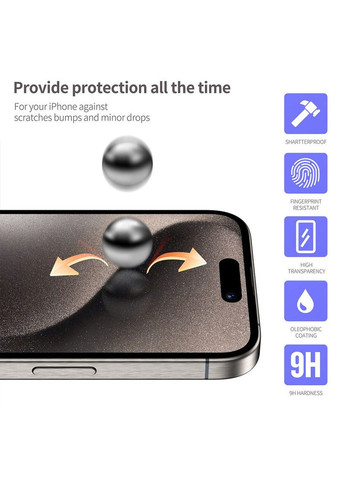 Захисне 3D скло Hot Bending для Apple iPhone 15 Pro (6.1") (+ аппликатор) Blueo (305589150)