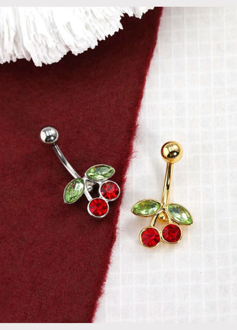 Сережка для пірсингу пупка гілочка Вишні нержавіюча сталь 2.5 см Золотистий Liresmina Jewelry (308022552)