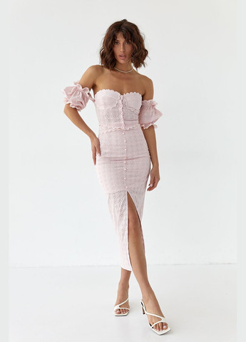 Спідничний костюм з топом-бюстьє та спідницею міді з прошви Liton (296658553)