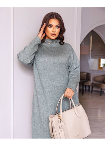 Зелена жіноча сукня вільного крою з кишенями ангора No Brand