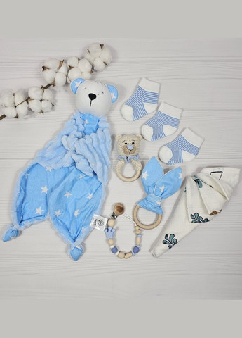 Букет з пелюшок для немовлят a.l.babybox Зірки білі на блакитному №2 No Brand (308752142)