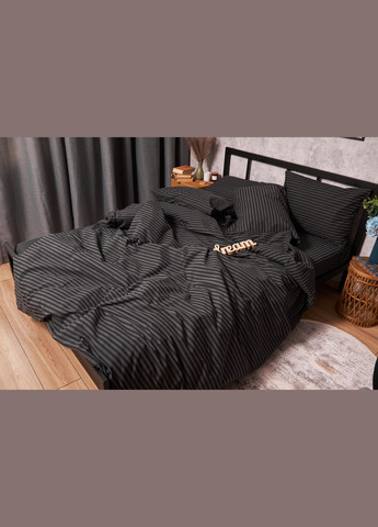 Комплект постельного белья полуторный евро 160х220 наволочки 2х70х70 Бязь Gold Люкс (MS-820001100) Moon&Star Gray Stripe (285717422)