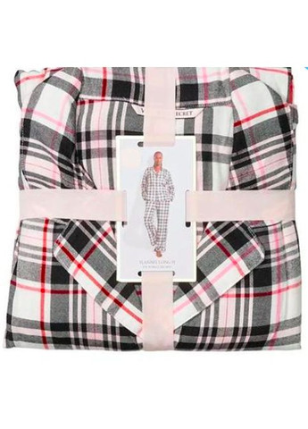 Серая пижама фланель flannel long pajama set (рубашка+штаны) серая клетка Victoria's Secret