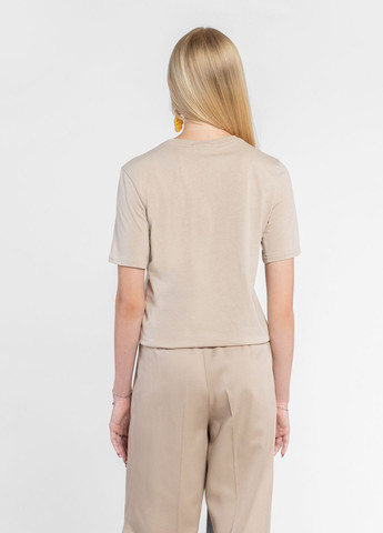 Футболка женская W13.13.16.520 бежевого цвета из тонкого хлопкового джерси Arber T-SHIRT WF-19 - (349723241)