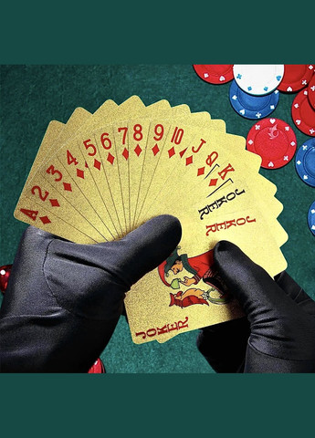 Карти гральні пластикові водонепроникні (Покер, Блекджек, Дурак) колода 55 шт. No Brand (314455227)