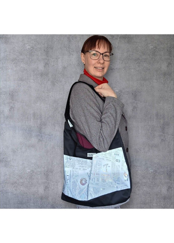 Женская сумка Svitashka Hobo Светоотражающие карманы. Через плечо. Черная No Brand (327100810)