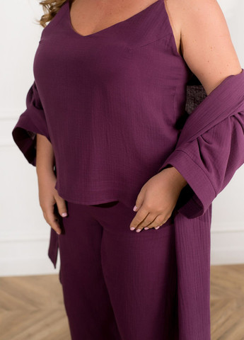 Фиолетовый демисезонный домашний комплект тройка No Brand