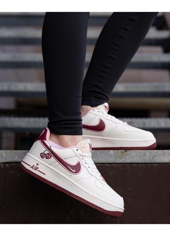 Белые демисезонные кроссовки мужские nike air force 1 low valentines day найк аир форс 1 премиум No Brand