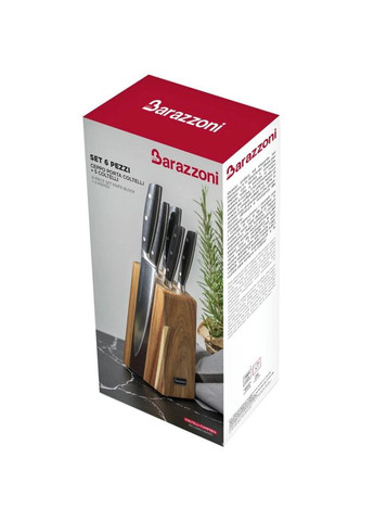 Набір ножів на підставці 802090600 6 предметів Barazzoni комбінований,