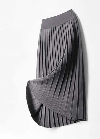 Серая кэжуал трикотажная плиссированная юбка-карандаш mw-ks-1613-1 коричневый Forza Viva