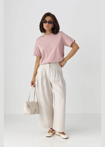 Жіноча базова однотонна футболка Lurex - (328633509)
