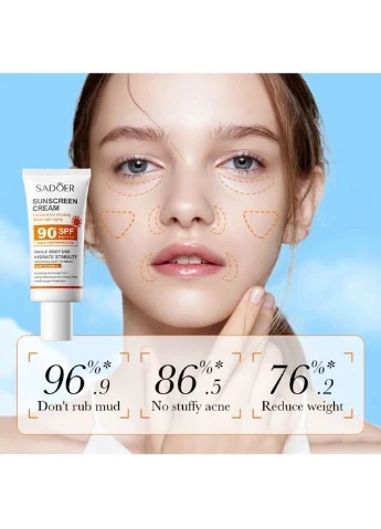 No Brand Крем сонцезахисний SADOER Sunscreen Cream SPF PA+++ 90, відбілюючий, із захистом від УФ-променів, 50 мл — Крем, (386209683)