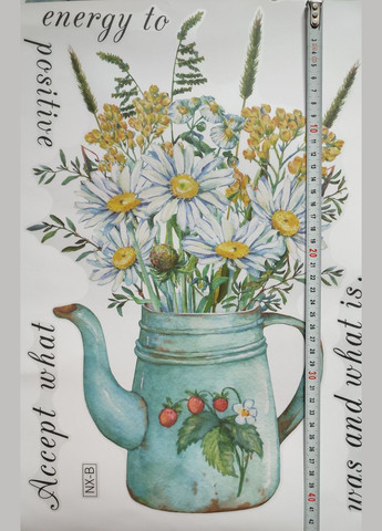 Вінілові наклейки Весняні квіти в горщиках 5 штук (лист 60 х 90 см) Б179-4 No Brand (302242038)