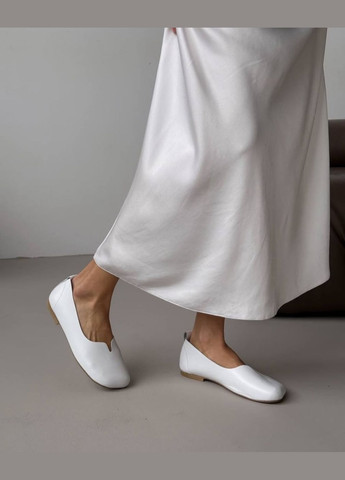 Женские кожаные женские балетки в белом цвете. Roberto Netti | белые без декора (335007985)